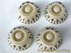 4 LES PAUL ELECTRIC GUITAR TOP HAT KNOBS WHITE
